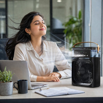 Portable Air Cooler Fan with 7-Color Light – Personal AC Fan - Velora online store 