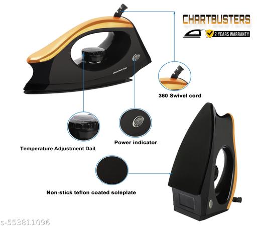 Fabri Press CB-0008 750 W Dry Iron ( GOLD/BLACK ) RADHE RADHE - Velora online store 