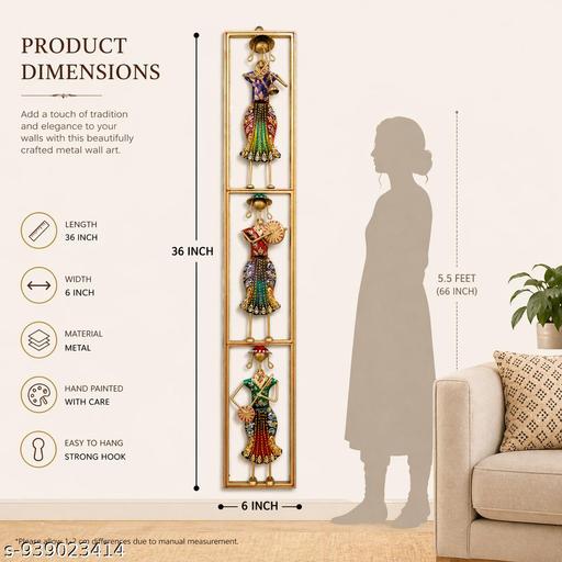 Home Decor Metal Wall Art Hanging | Handmade Decorative Wall Showpiece for Living Room Bedroom Dining Room | Ethnic Musician Wall Decor Frame | Luxury Wall Decoration - Velora online store 