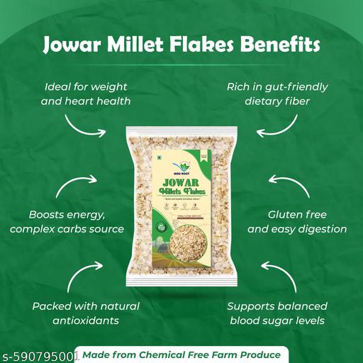 Land Root Organic Jowar Millet Flakes (Jowar Poha) Gluten Free  250gm - Velora online store 