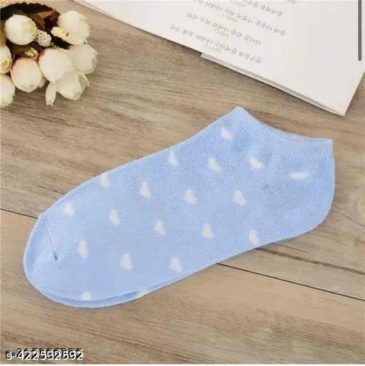 kds industries 5 pairs Ankle length cotton socks for girls and women with stylish designs and colors - Velora online store 