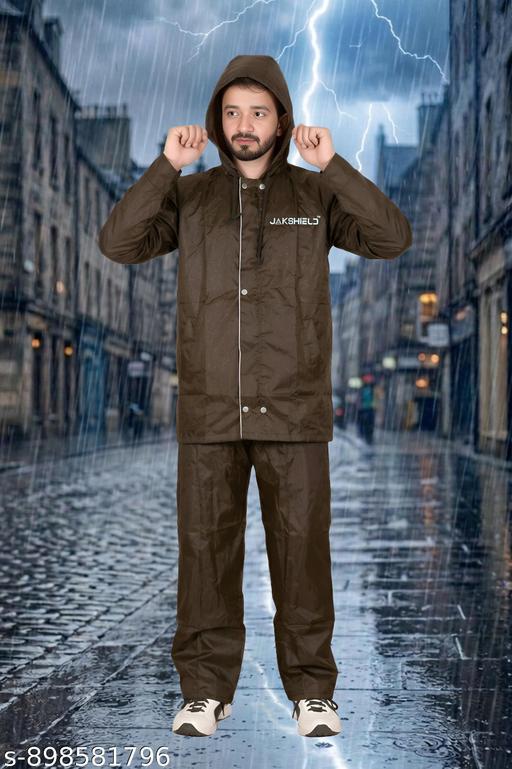 JAKSHIELD Men’s Premium Waterproof Raincoat with Hood and Pant | High-Quality Polystar suit for Bike Riding, Outdoor & Travel | Double Layer Protection Rain - Velora online store 