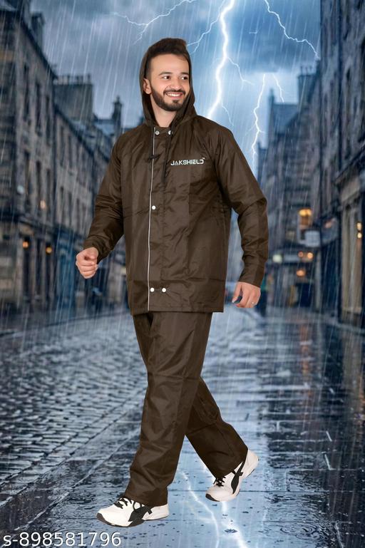 JAKSHIELD Men’s Premium Waterproof Raincoat with Hood and Pant | High-Quality Polystar suit for Bike Riding, Outdoor & Travel | Double Layer Protection Rain - Velora online store 