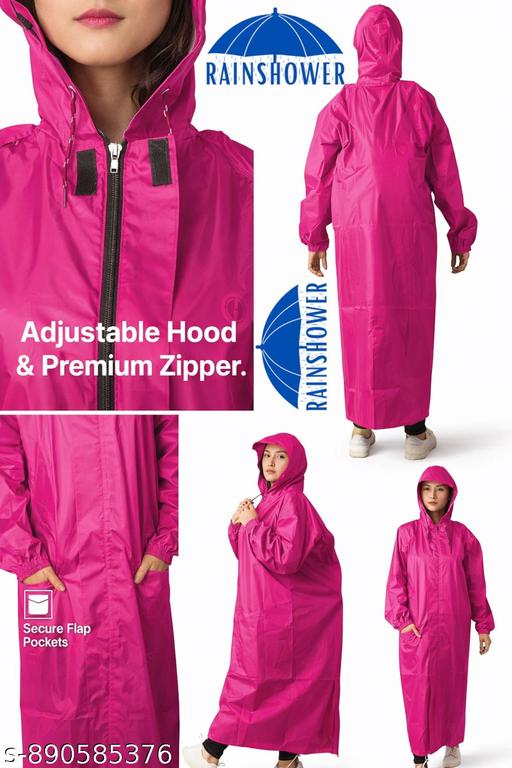 KIANSH GALLERY Premium Quality Women’s Raincoat – Full Length Pink Coat - Velora online store 