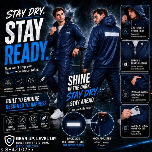 CAMISON Zenvor Waterproof Reversible Raincoat for Men  - Velora online store 