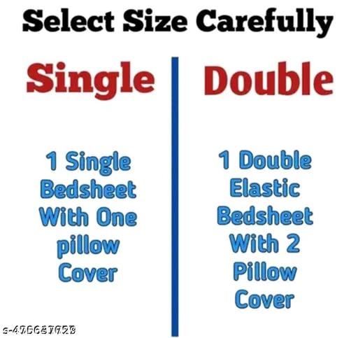 Elastic Fitted Glace-Cotton Bedsheets For Double Bed With 2 Pillow Covers - Velora online store 