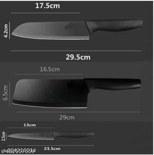 Stainless Steel Professional Kitchen Knife Set, Meat Knife, Chef's Knife with Non-Slip Handle Sharp Manual Sharpening for Home Kitchen and Restaurant 3 Piece Set - Velora online store 