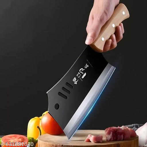 Clickoria Stainless Steel Knife Kitchen Knife Set, High Black Coated Chef Knife Non Slip Triple Rivet Strong Handle, Kitchen Cutting Knives Set for Cooking, Cutting, Slicing (Pack of 1) - Velora online store 