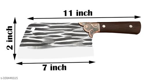 Premium Stainless Steel Meat Cleaver Knife with Wooden Handle | Heavy Duty Butcher Knife for Meat Cutting, Vegetable Chopping & Kitchen Cooking | Sharp Multipurpose Chef Cleaver Knife - Velora online store 