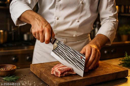 Premium Stainless Steel Meat Cleaver Knife with Wooden Handle | Heavy Duty Butcher Knife for Meat Cutting, Vegetable Chopping & Kitchen Cooking | Sharp Multipurpose Chef Cleaver Knife - Velora online store 