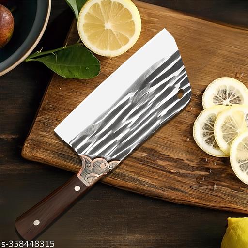 Premium Stainless Steel Meat Cleaver Knife with Wooden Handle | Heavy Duty Butcher Knife for Meat Cutting, Vegetable Chopping & Kitchen Cooking | Sharp Multipurpose Chef Cleaver Knife - Velora online store 