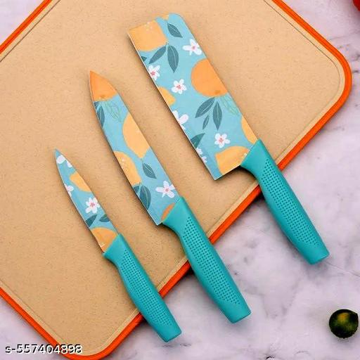 Stainless Steel 3 Pieces Professional Kitchen Knife Set/Meat Knife/Chef Knife with Non-Slip Handle Sharp Manual Sharpening for Home Kitchen/High Blue kitchen knife set  Durable professional chef knives Durable Stainless Steel  Professional High-quality chef knives - Velora online store 