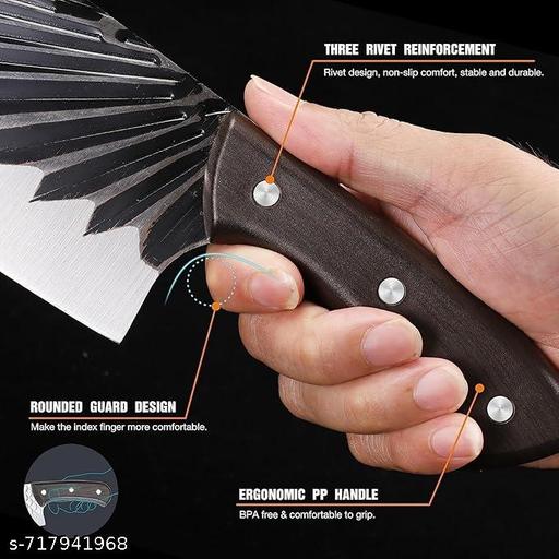 Ecoslice Stainless Steel Meat Cleaver Knife for Kitchen Extra Sharp Chopping Knife with Comfortable Handle Butcher Knife for Daily Cooking & Heavy Cutting Pack of 1 - Velora online store 