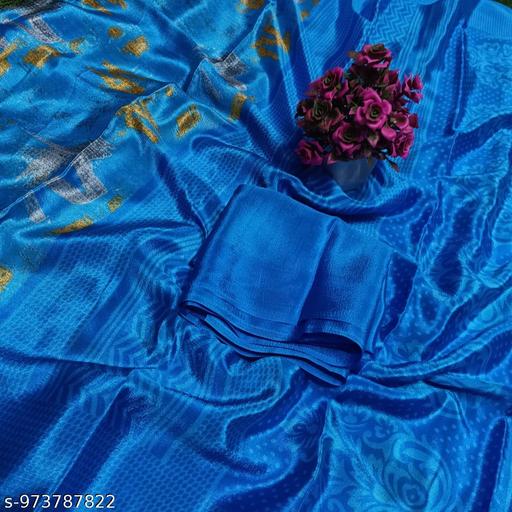 Exclusive Fancy Printed Crepe Saree with Matching Printed Blouse, Combining Lightweight Everyday Wear, Parties, and Special Occasions - Velora online store 