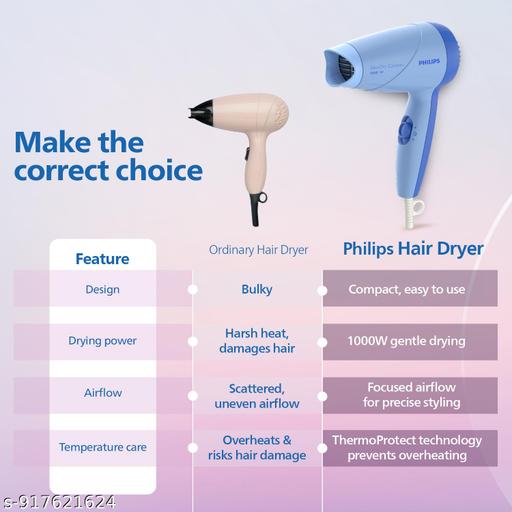 1000W Travel Friendly Hair Dryer for Men & Women - Velora online store 