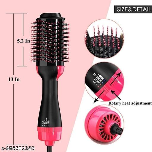 3-in-1 Hot Air Brush Hair Dryer & Volumizer – Salon Blow Dryer, Straightener & Styler with 3 Speed Settings - Velora online store 