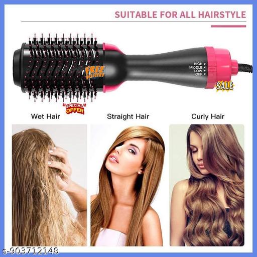 3-in-1 Hot Air Brush Hair Dryer & Volumizer – Salon Blow Dryer, Straightener & Styler with 3 Speed Settings - Velora online store 