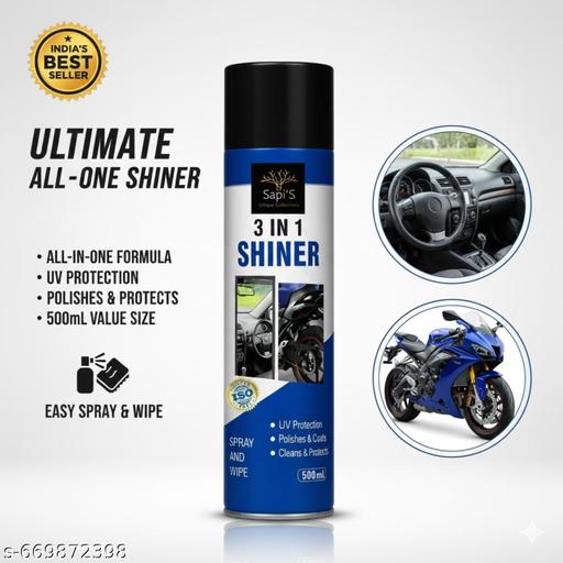 3-in-1 Car & Bike Shiner Spray – Outer Body Shine Aerosol 500ml - Velora online store 