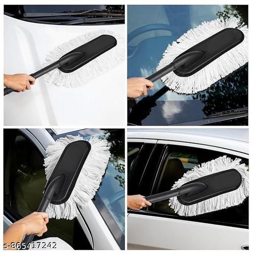 Car Duster Brush, Scratch-Free Vehicle Cleaning Tool with Wax-Treated Cotton Strands, Reusable Duster for Cars, Bikes, SUVs & Trucks - Velora online store 
