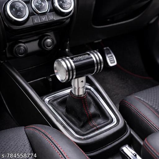Racing Style Gear Knob – Universal Manual Car Shifter (Black & Silver Finish) - Velora online store 