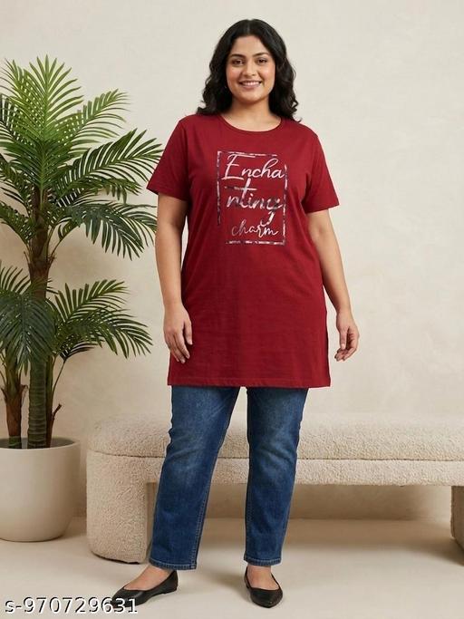 RG By SS Clothing Summer Casual Wear Round Cotton Round Neck Printed Half Sleeve Long T-shirt For Women's ( Pack of 2 ) - Velora online store 