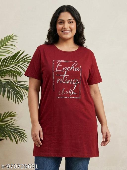 RG By SS Clothing Summer Casual Wear Round Cotton Round Neck Printed Half Sleeve Long T-shirt For Women's ( Pack of 2 ) - Velora online store 