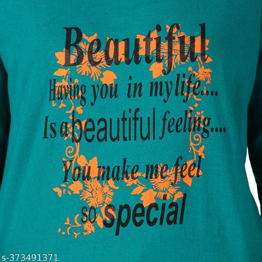  beautiful design Women Printed Polo Round Neck Cotton Blend  combo  tshirt - Velora online store 