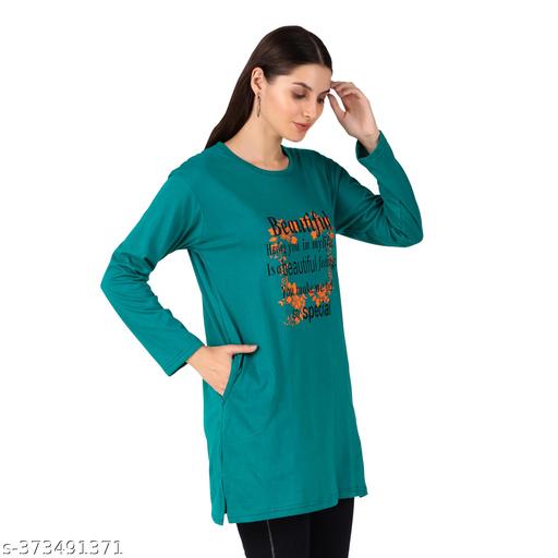  beautiful design Women Printed Polo Round Neck Cotton Blend  combo  tshirt - Velora online store 