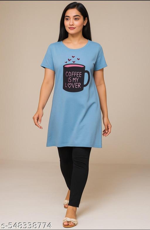 Stylish Night Wear Long T-Shirt, Nightdress For Women - Velora online store 