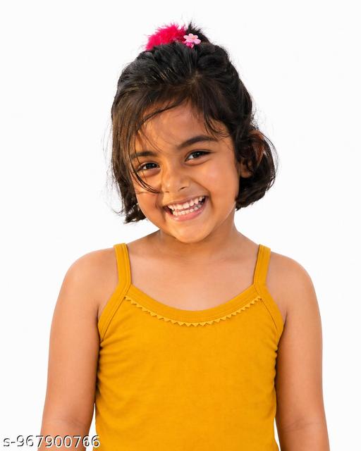 (Pack of 3 ) New Stylish Best Quality Pure cotton Classy girl kids semis Sleevless Printed Regular Fit cotton innerwear Daily wear, Spaghetti, Camisoles & Vests combo Pack multicolor. - Velora online store 