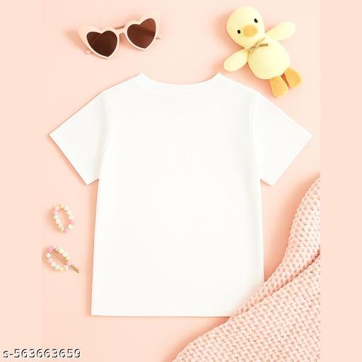 Girls T-Shirt Combo Pack – Set of 3 Stylish Heart Printed Tops | Soft Cotton Half Sleeve Tees for Kids | Casual Wear for Girls – Black, White & Pink T-Shirts | Comfortable & Trendy Daily Wear - Velora online store 