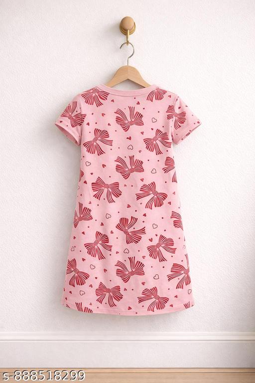 KEESOR Toddler Girls Crew Neck Casual T-shirt Dress|Kids Summer Clothes|GIRLS TSHIRT FROCK - Velora online store 
