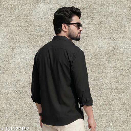 Men’s Black and White Floral Printed Casual Shirt for Men | Premium Full Sleeve Stylish Party Wear Shirt | Trendy Regular Fit Korean Style Fashion Shirt for Boys & Men | Men shirt - Velora online store 