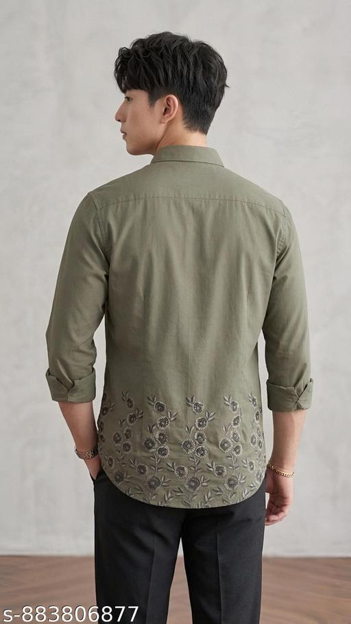 Green Floral Print Shirt Men Mens Stylish Green Floral Print Mens Shirt Noir Blossom Shirt Green Floral Shirt - Velora online store 