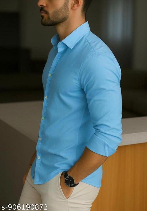 Men's Everyday Solid Slim Fit Full Sleeve Formal Shirt - Velora online store 
