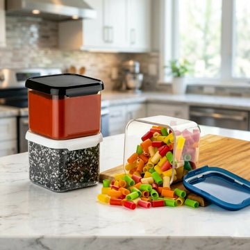 Premium Stackable Airtight Container Set of 12 | Kitchen Food Storage Jars for Grains - Velora online store 