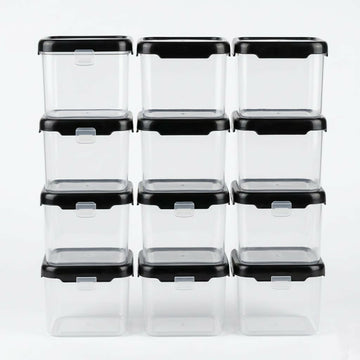 Premium Stackable Airtight Container Set of 12 | Kitchen Food Storage Jars for Grains - Velora online store 