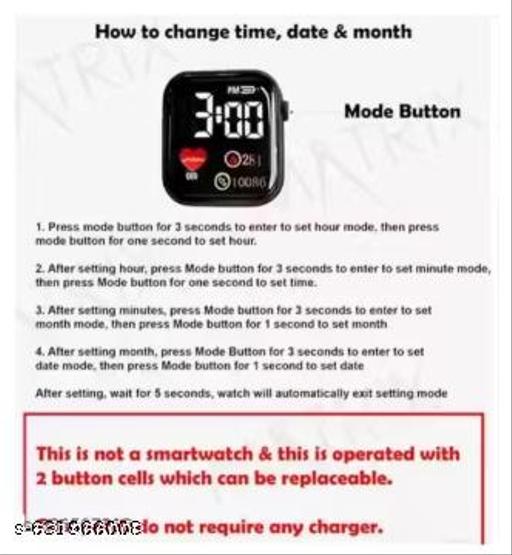 "TimeCraze Kids Digital Time Display Only Watch – 5 Collor Smart LED 
Style

 Wristwatch for Boys & Girls (Age 5–15 Years)" - Velora online store 