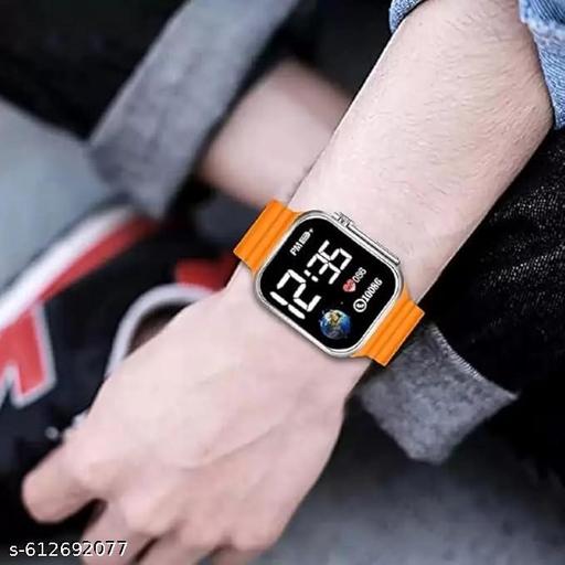 Trending Black Dial Ultra LED Dig,Trending Black Dial LED Digital Watch for Boys & Girls | Square Sports Watch for Kids | Durable Kids LED Band WatchFor Boy & Girls Square Ultra Watch Sports Watch LED Band for Kids, Boys and Girls - Velora online store 