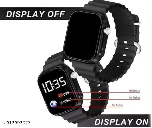 Trending Black Dial Ultra LED Dig,Trending Black Dial LED Digital Watch for Boys & Girls | Square Sports Watch for Kids | Durable Kids LED Band WatchFor Boy & Girls Square Ultra Watch Sports Watch LED Band for Kids, Boys and Girls - Velora online store 