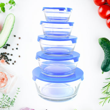 Glass Bowl Set – 5-Piece Modern Storage | Organivo - Velora online store 