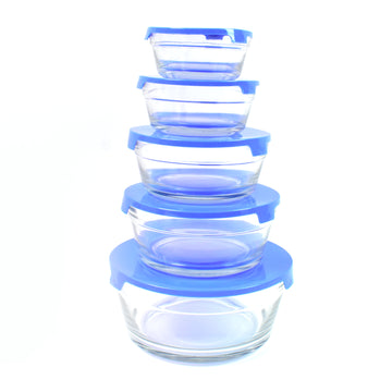 Glass Bowl Set – 5-Piece Modern Storage | Organivo - Velora online store 