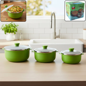 Multipurpose Kitchen Serving Bowl Set – Durable & Stackable 3-Piece - Velora online store 