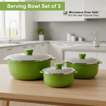 Multipurpose Kitchen Serving Bowl Set – Durable & Stackable 3-Piece - Velora online store 