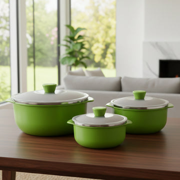 Multipurpose Kitchen Serving Bowl Set – Durable & Stackable 3-Piece - Velora online store 