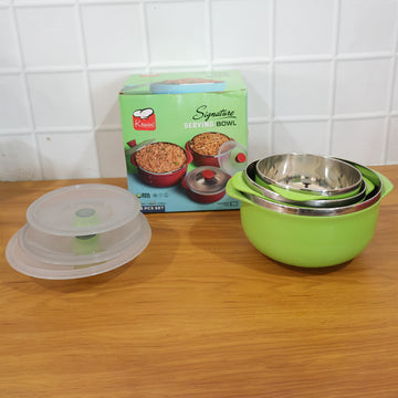 Multipurpose Kitchen Serving Bowl Set – Durable & Stackable 3-Piece - Velora online store 