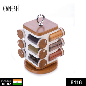 Revolving Spice Rack – 12-Jar Masala Box for Kitchen | Ganesh - Velora online store 