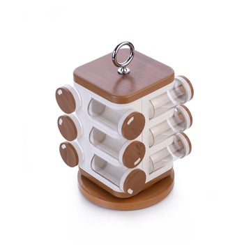 Revolving Spice Rack – 12-Jar Masala Box for Kitchen | Ganesh - Velora online store 