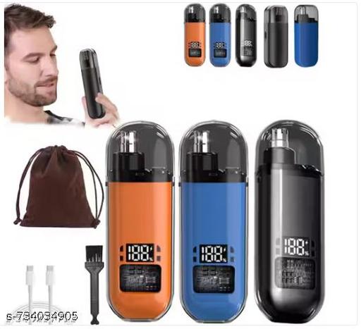 1 Piece Electric Nose Hair Trimmer with Digital Display, IPX7 Waterproof Portable Nose Hair Trimmer for Men, Nose Hair Trimmer Nose Hair Clipper - Multicolour - Velora online store 