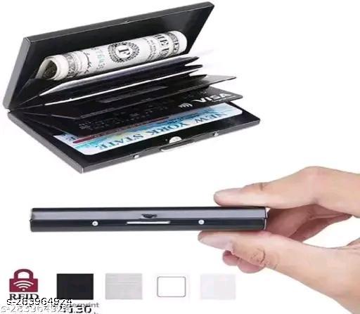 QUAKEL Water-Resistant Limited Edition Metal debit card holder atm card case atm card pouch (Set of 1, Black)card holder for men,card holder,atm card holder - Velora online store 
